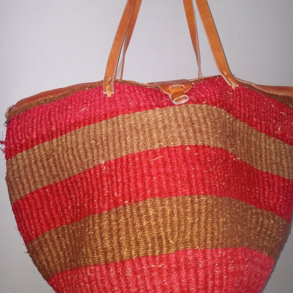 Xlarge Tote/Shoulder Bag Kiondo Kikuyu Kenya Bag - Picture 5 of 5